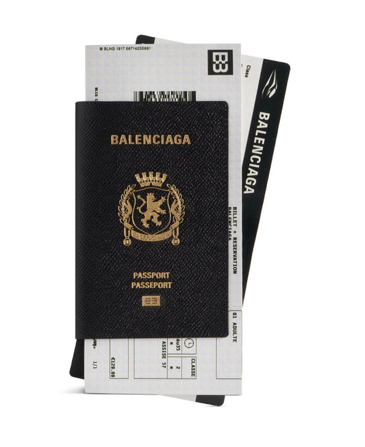 BALENCIAGA Men's Passport Long Wallet 2 Tickets in Black