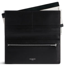 BALENCIAGA Men's Passport Long Wallet 2 Tickets in Black