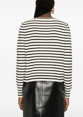 CELINE Women's Black Striped Wool Sweater