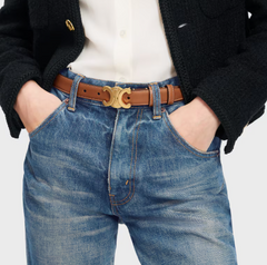 CELINE Medium 25mm Triomphe Belt In Natural Calfskin