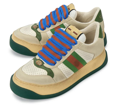 GUCCI Screener GG Leather Sneakers 'Beige Green Red
