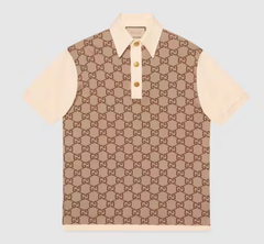 GUCCI cotton silk jacquard polo