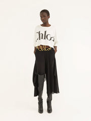 CHLOE Cropped Boxy Logo T-shirt