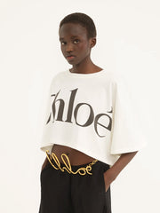 CHLOE Cropped Boxy Logo T-shirt