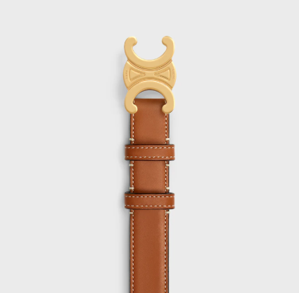 CELINE Medium 25mm Triomphe Belt In Natural Calfskin