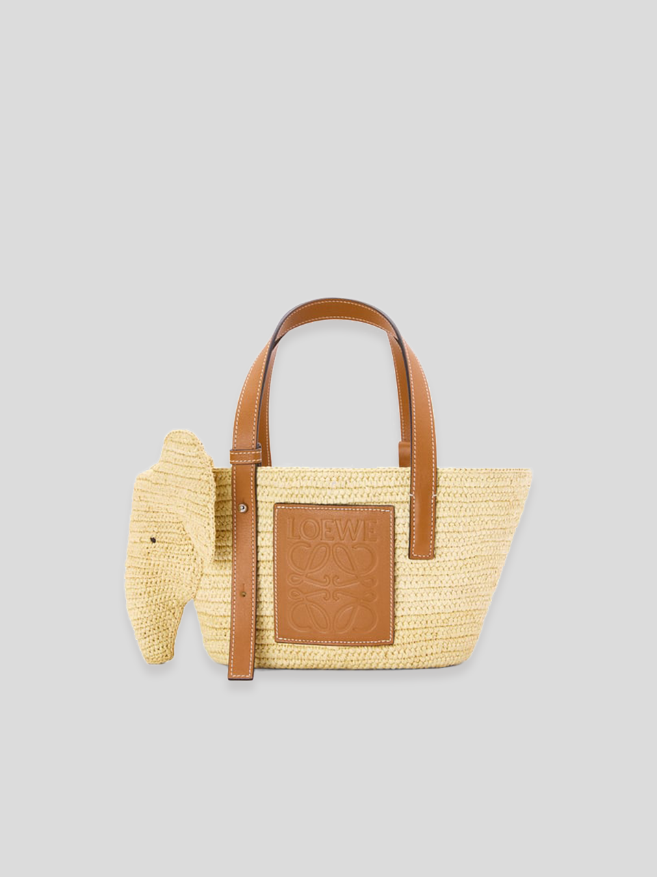 LOEWE Small Elephant Basket Bag - beige tan