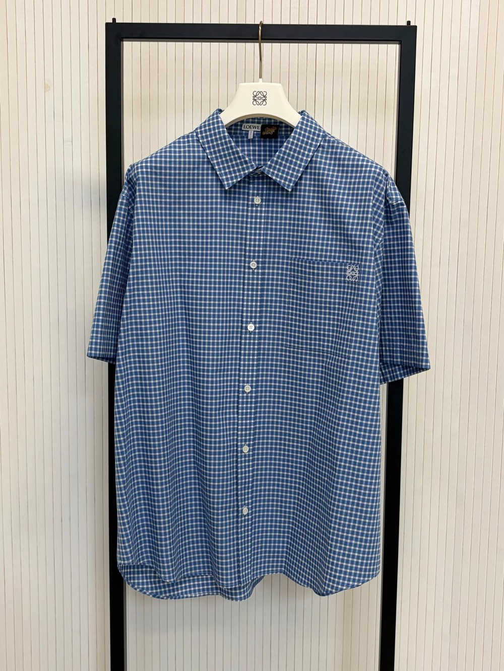 LOEWE Short Sleeve Shirt - blue white